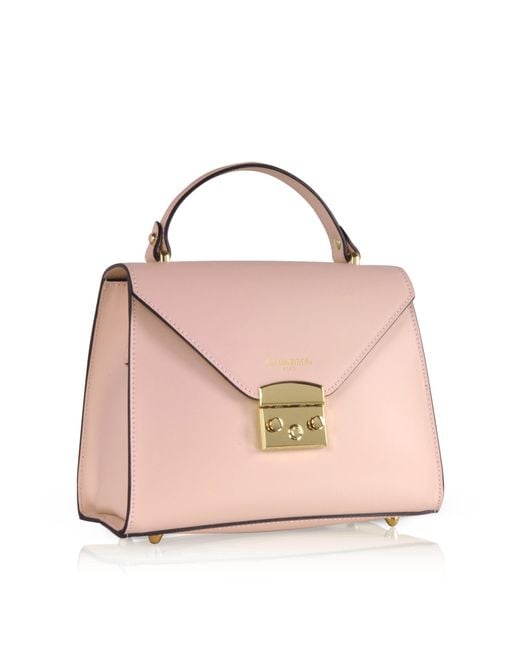 Le Parmentier Pink Peggy Leather Top Handle Satchel Bag