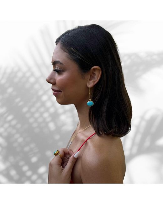 Ebru Jewelry Blue Gemstone & Dangle Earring