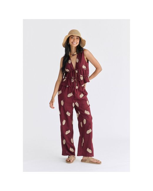 Paisie Leaf Embroidered Trousers