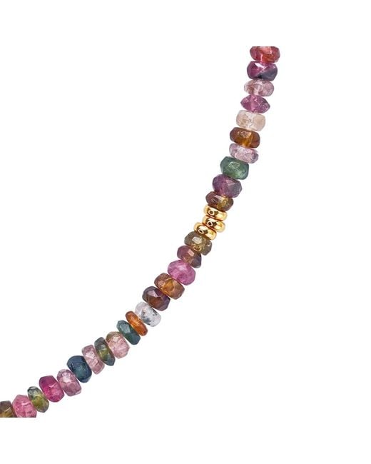 Bombyx House Metallic Birthstone October Tourmaline Bead Necklace