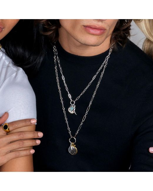 Alexie of Athens Metallic Tria Mixed Link Paperclip Charm Chain