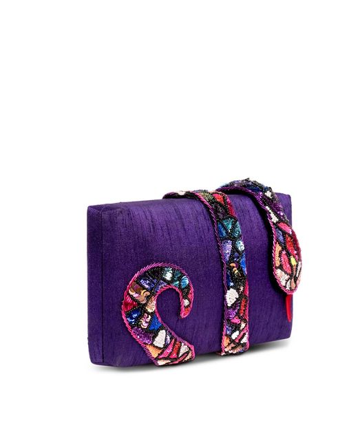 Simitri Purple Royal Kaa Clutch