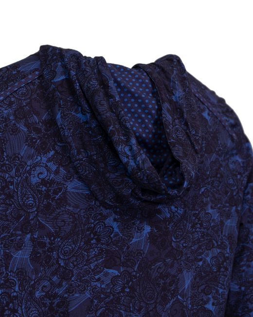 Lords of Harlech Blue Horace Paisley Swirl Hoodie In Navy for men