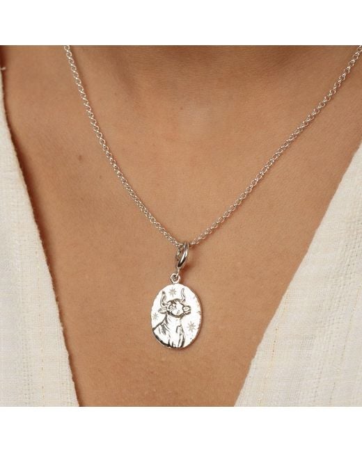 Lily Charmed Metallic Sterling Taurus Zodiac Charm Necklace
