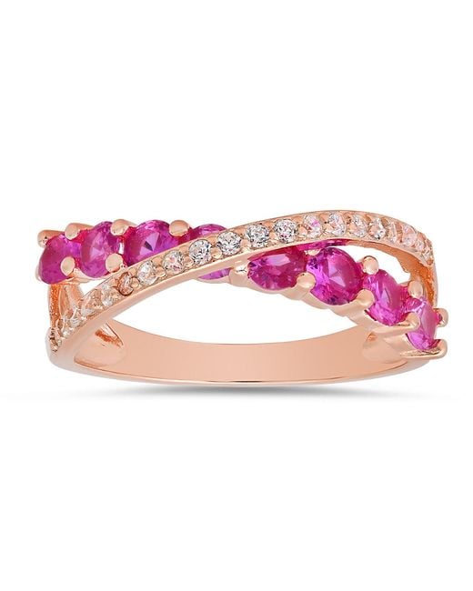 Kylie Harper Pink Sapphire Crossover Ring