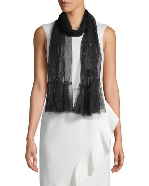 Saachi Black Sheer Crystal Scarf