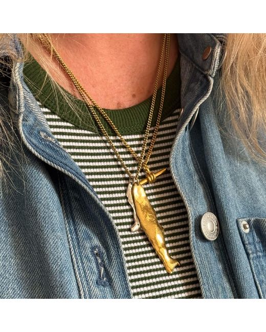 Posh Totty Designs Metallic Fortune Fish Large Pendant Necklace