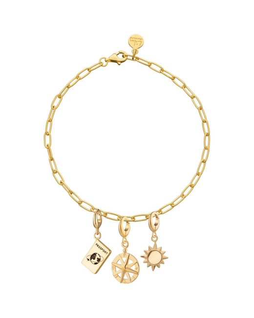 Lily Charmed Metallic Plated Holiday Oval Link Charm Bracelet