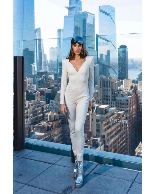 Harmonia Ny Natural Neutrals Minimalistic Eggshell Catsuit By Dani Watanabe