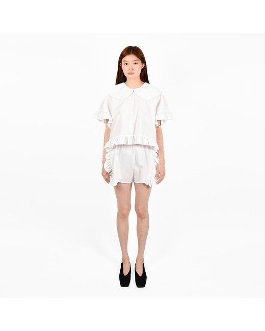 Ioana Ciolacu White Peony Shorts