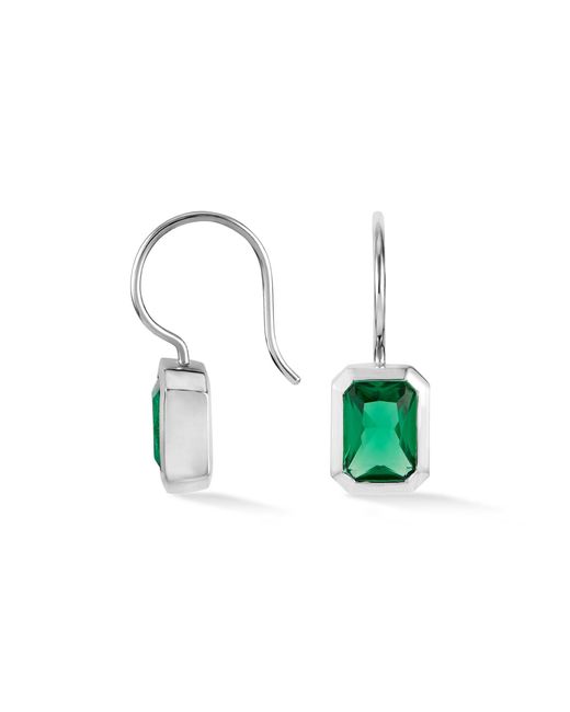 Dower & Hall Green Octagon Garnet Earrings