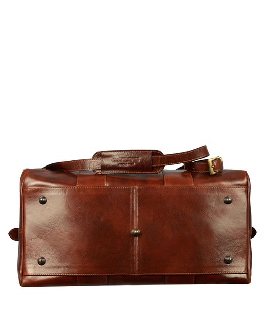 Time Resistance Brown Leather Duffel Bag for men
