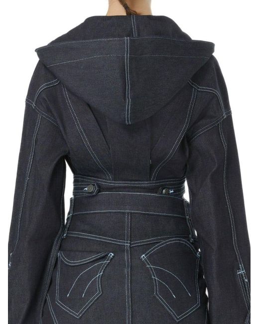 Gao Republic Black Jacket Cropped Hooded Denim
