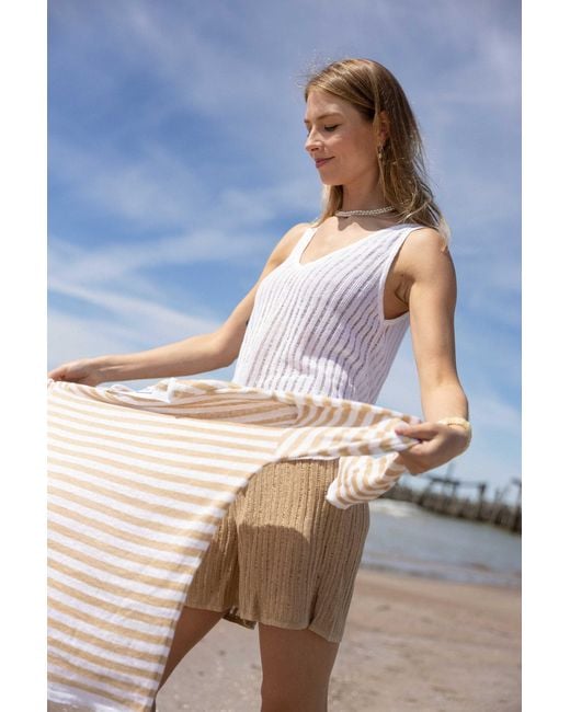 SALANIDA White Caldo 100% Linen Tank Top