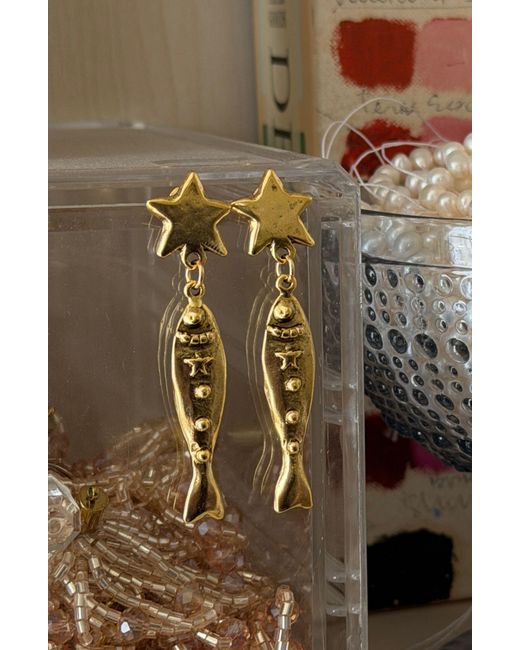 Sccollection Metallic Finn Fish Earrings