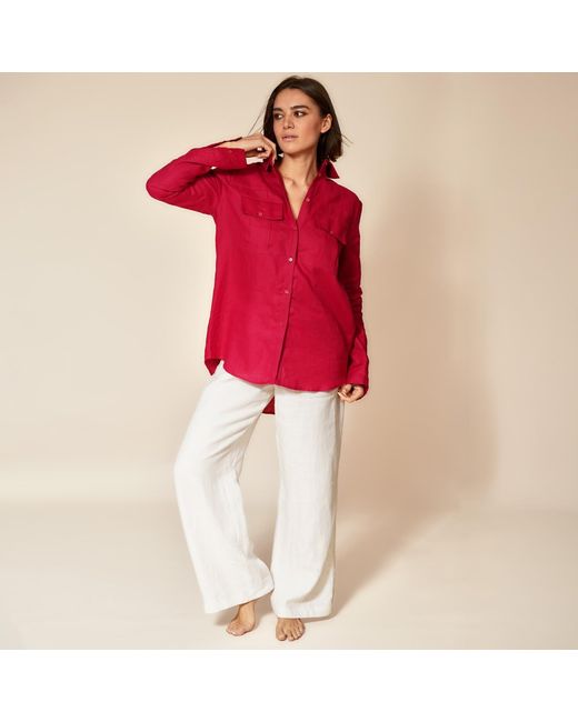 Gunda Hafner Ltd Pink Linen Safari Shirt