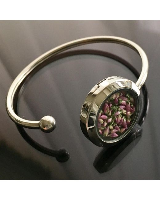 My Little Nature Multicolor Bohemian Cuff Bracelet With Natural Scottish Heather Flowers – Floral Jewelry Collection