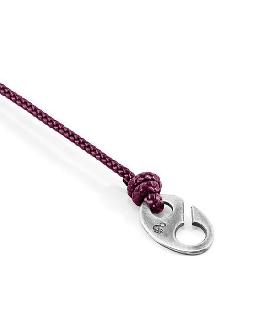 Anchor and Crew Purple Aubergine Windsor & Rope Bracelet for men