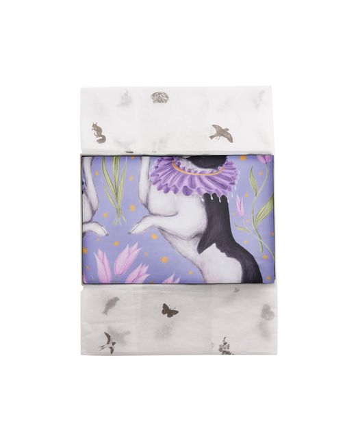 Fable England Purple Fable Catherine Rowe Pet Portraits Frenchie Lavender Silk Square Scarf