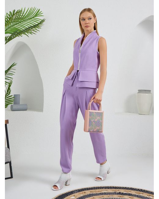 Lumina Eligma Purple Construct Vest Suit & Pants Ensemble