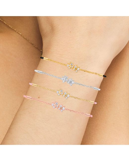 BLOOMTINE | Earth Angel HQ Metallic Enchanting Flutterfly Vermeil Butterfly Silk Cord Thread Bracelet