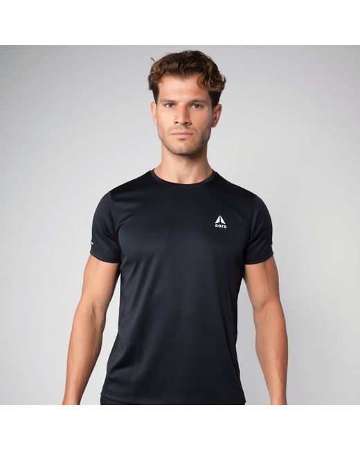 Aora Athletics Black Ultra-Light Eco-Friendly Mesh Tee With Breathable Quick-Dry Fabric For Gym, Running, Yoga, And Everyday Wear for men