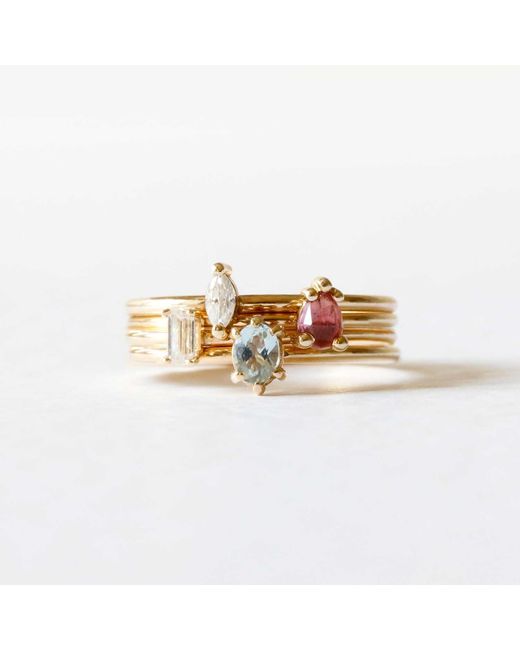 Lee Renee Metallic Moissanite Baguette Ring