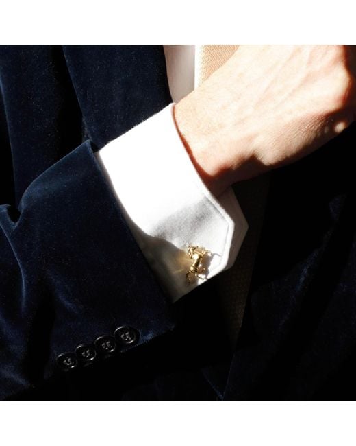 Lee Renee White Horse Cufflinks for men