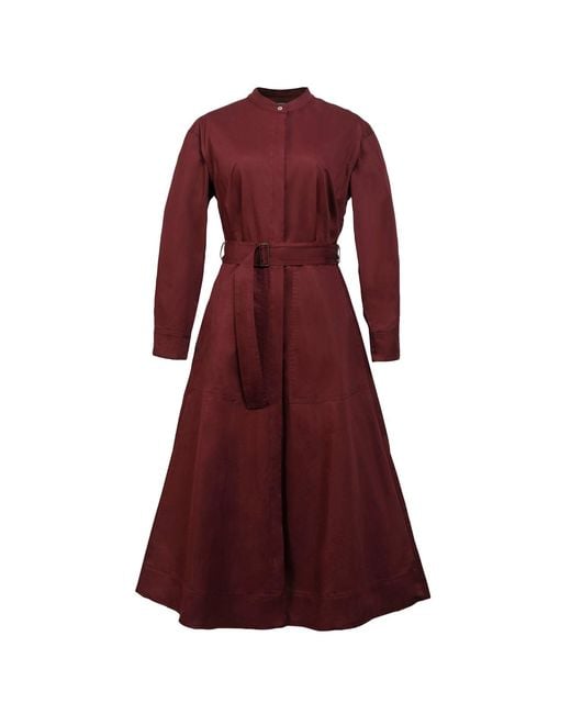 Smart and Joy Structured Cotton Shirt-Dress With Flared Skirt