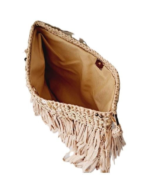 Springmoonatelier Metallic Neutrals Luxury Star Cream – Sequin And Tassel Handmade Raffia Handbag
