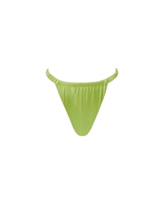 Decolet the label Green Sofia Satin Bikini Bottoms