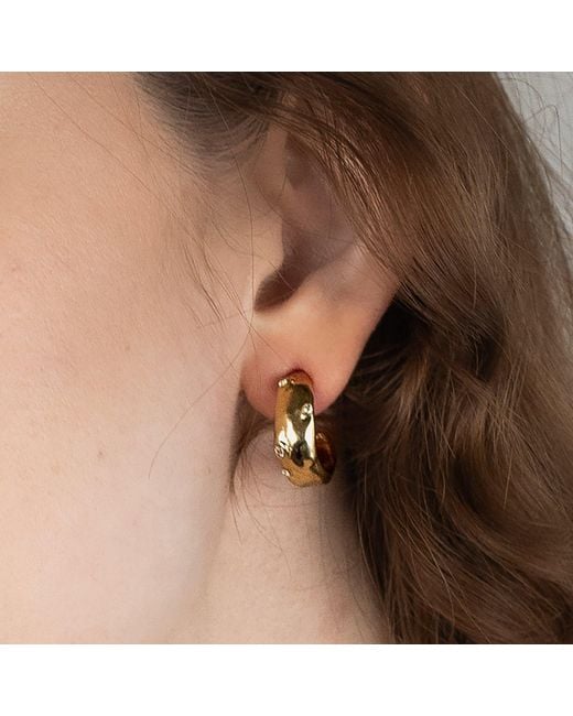 Rare Matters Jewelry Metallic Sculpted Mini Hoop Earrings