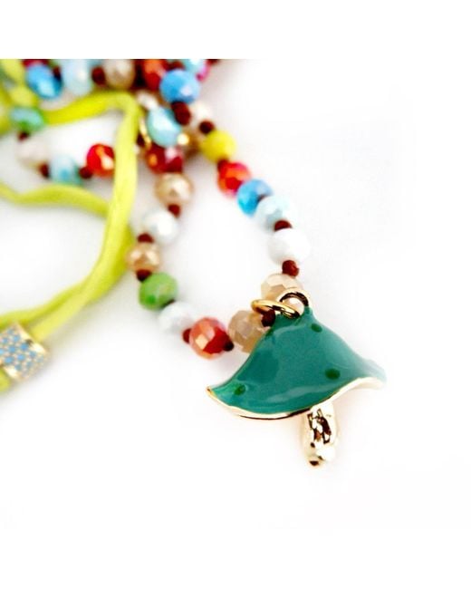 Persia Dona Jewelry Green Colorful Gemstone Mushroom Necklace