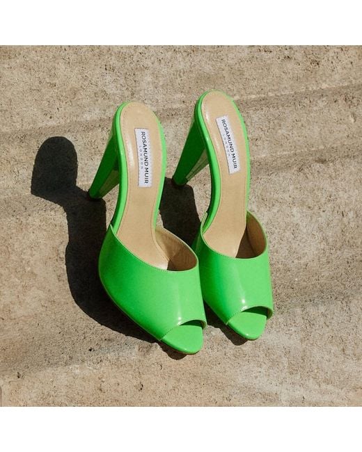Rosamund Muir London Green Montavia Lime Patent Mules
