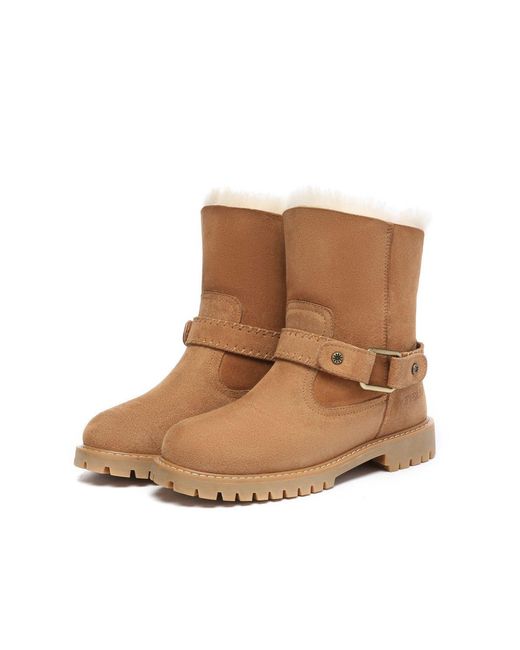 EverAu Australia Brown Pheasant Mid Calf Fashion Boots