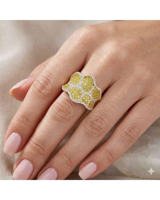 Artisan Yellow 14K & Diamond Floral Statement Ring