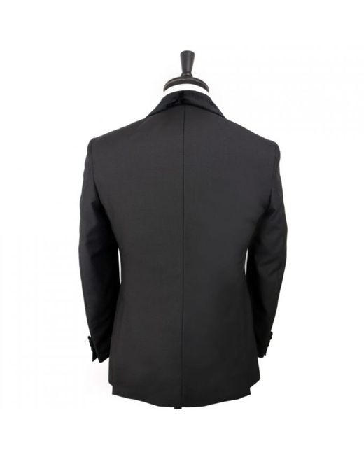 DAVID WEJ Black Alfredo Dress Single Breasted Velvet Shawl Lapel Tuxedo Set – for men