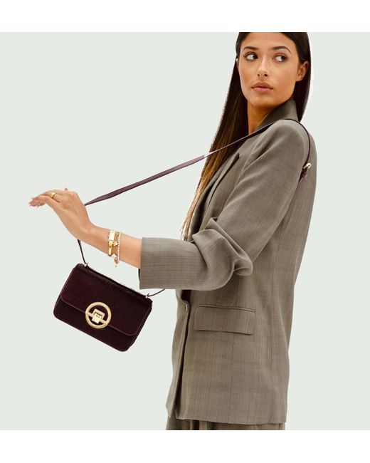 Apatchy London Black The Tilly Burgundy Hair-On Leather Bag
