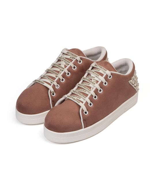Rettrose Pink Elena Luxury Desert Storm Suede Handmade Embellished Tennis Shoe