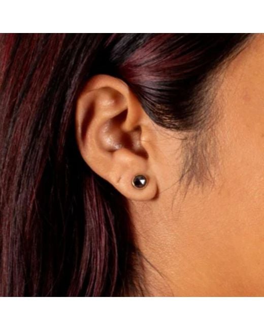 Rahul's Jewels Black Sanctum Orb Earring Single- 14 Karat With Genuine Diamond, Large