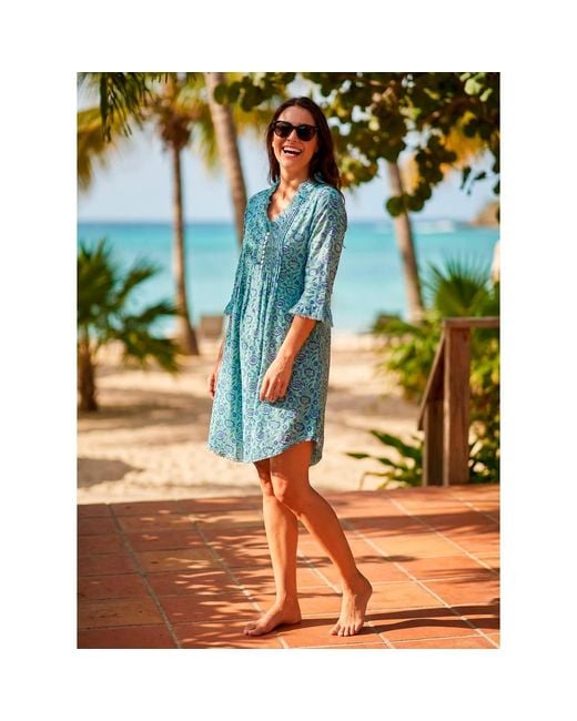 At Last Blue Annabel Cotton Tunic