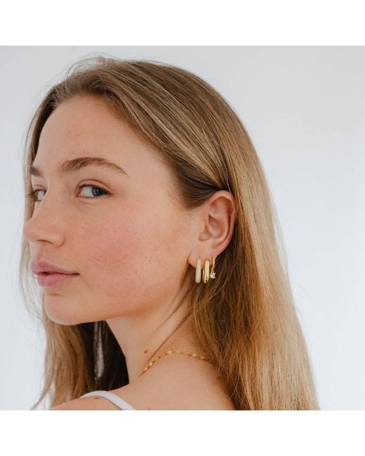 Nazzar Metallic Bold U Hoop Earrings