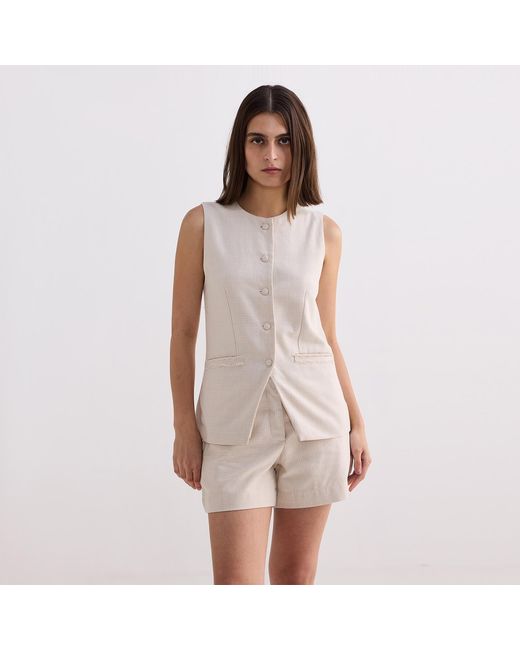 REISTOR Gray Cotton Tweed Shorts