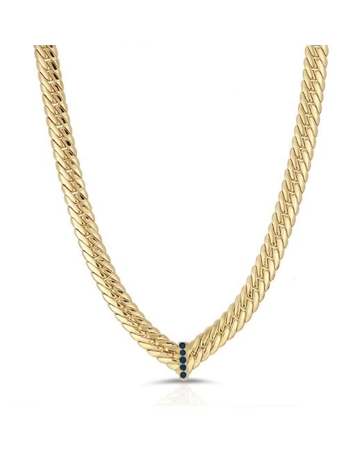 Glamrocks Jewelry Metallic Cz Chevron Statement Necklace