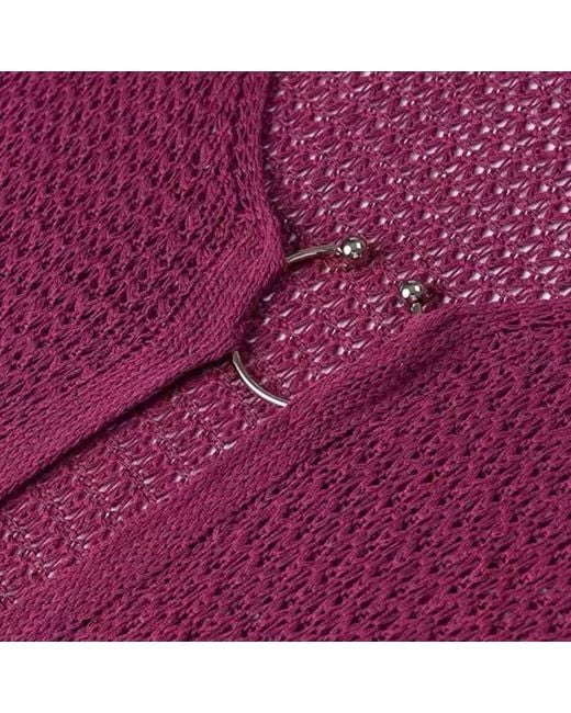 Chanel Joan Elkayam Purple Crochet Summer Maxi Dress