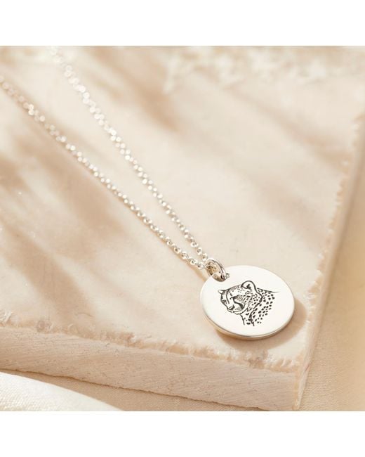 Posh Totty Designs Natural Sterling Cheetah Spirit Animal Necklace