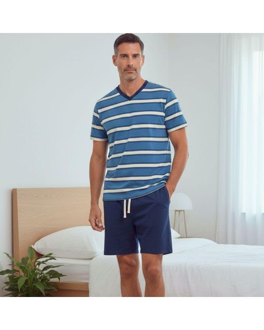 Zd - Zero Defects Blue Short Modal Pyjamas Silva for men