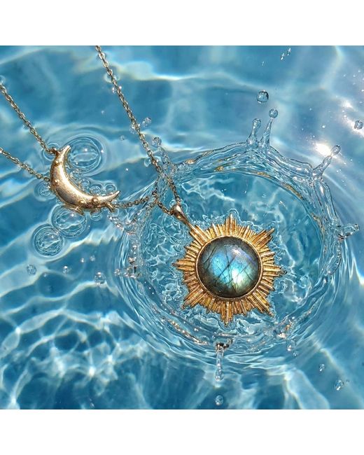 Ormiro Metallic Sun & Moon Labradorite Necklace