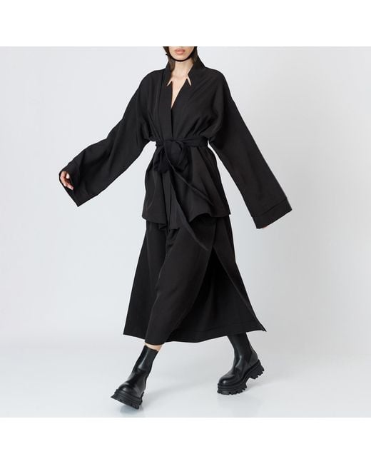 LIA ARAM Black Fluid Wrap Blazer