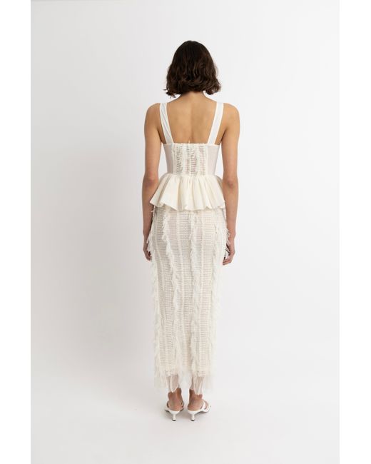 Amy Lynn White Neutrals Calla Ivory Maxi Ruffle Skirt